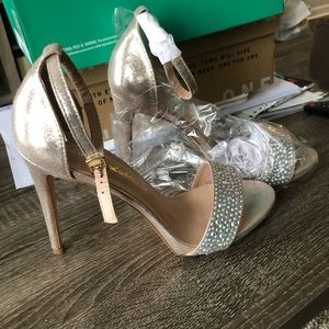 Gold Heels with ankle strap